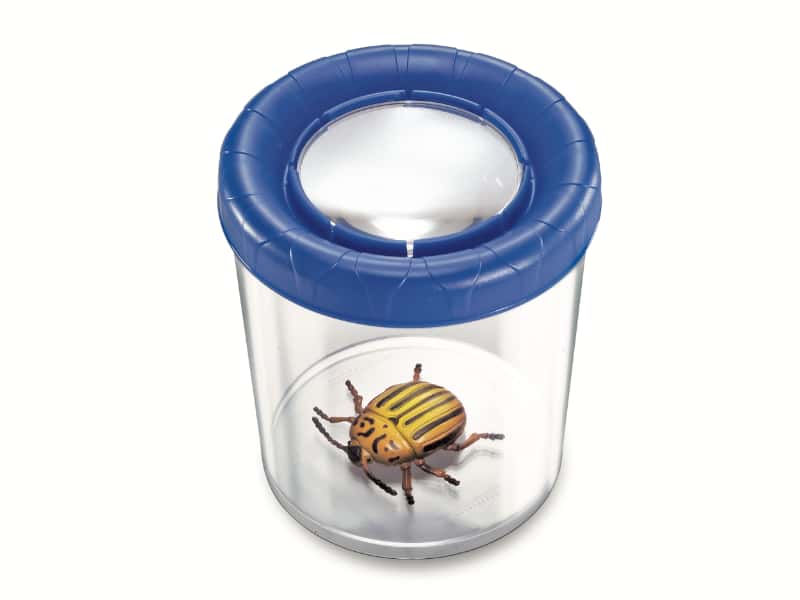 Большая банка-стакан для наблюдения с линзой 3X и жуком, NAVIR